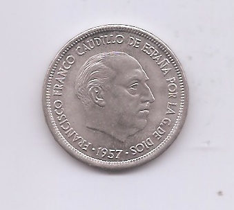 ESTADO ESPAÑOL (FRANCO) DEL AÑO 1957*71 DE 25 PESETAS